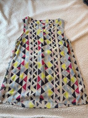 Tribal Sleeveless Geometric Tank Top - Yellow, Pink, Blue, Black